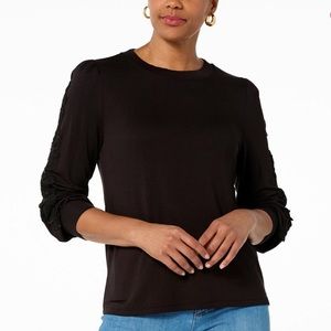 🌻 G by Giuliana Black Label SoSoft Lace Sweatshirt: Black